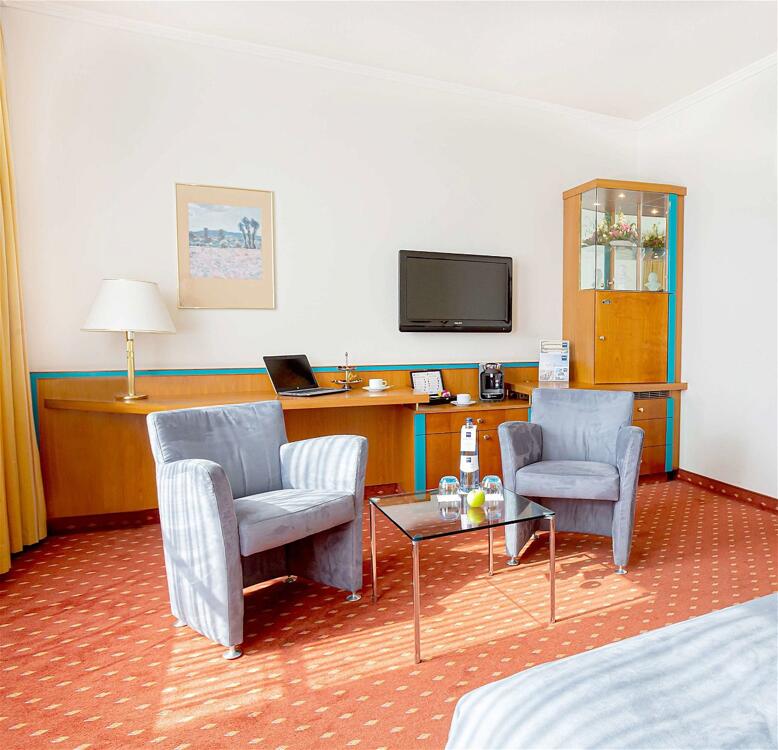 Foto de una habitación de Dorint Hotel Leipzig